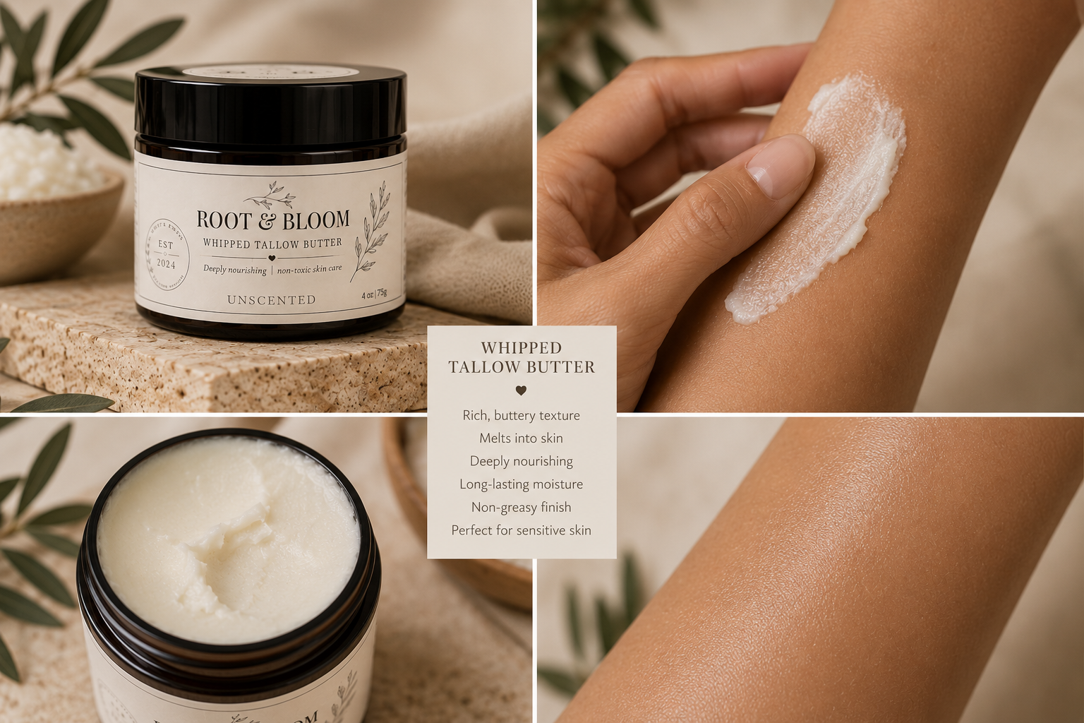 Herb Infused Whipped Tallow Body Butter