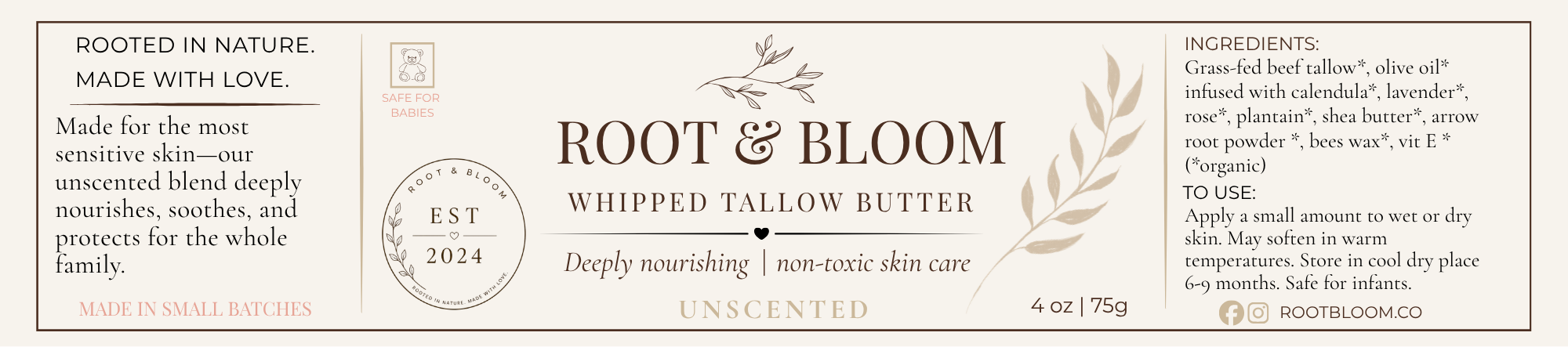 Herb Infused Whipped Tallow Body Butter