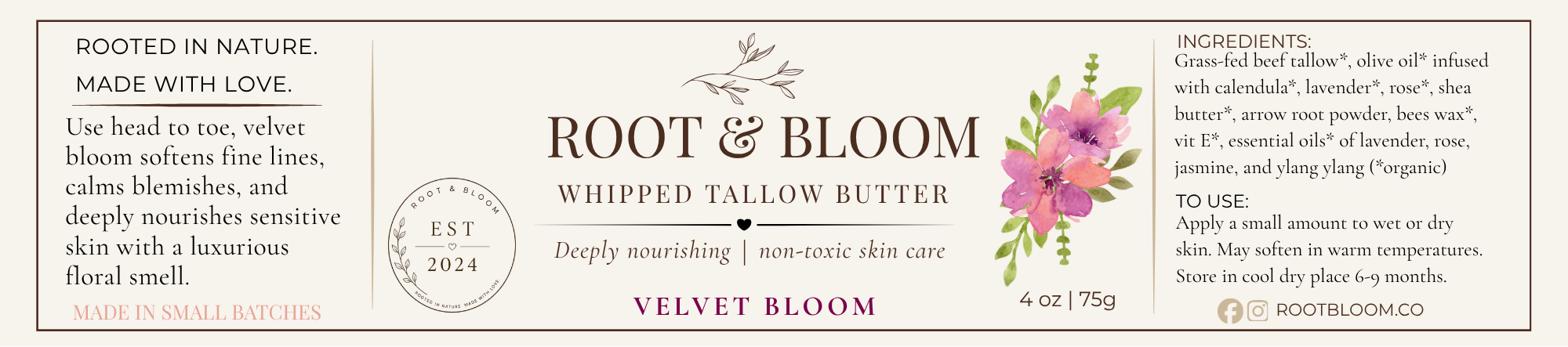 Herb Infused Whipped Tallow Body Butter