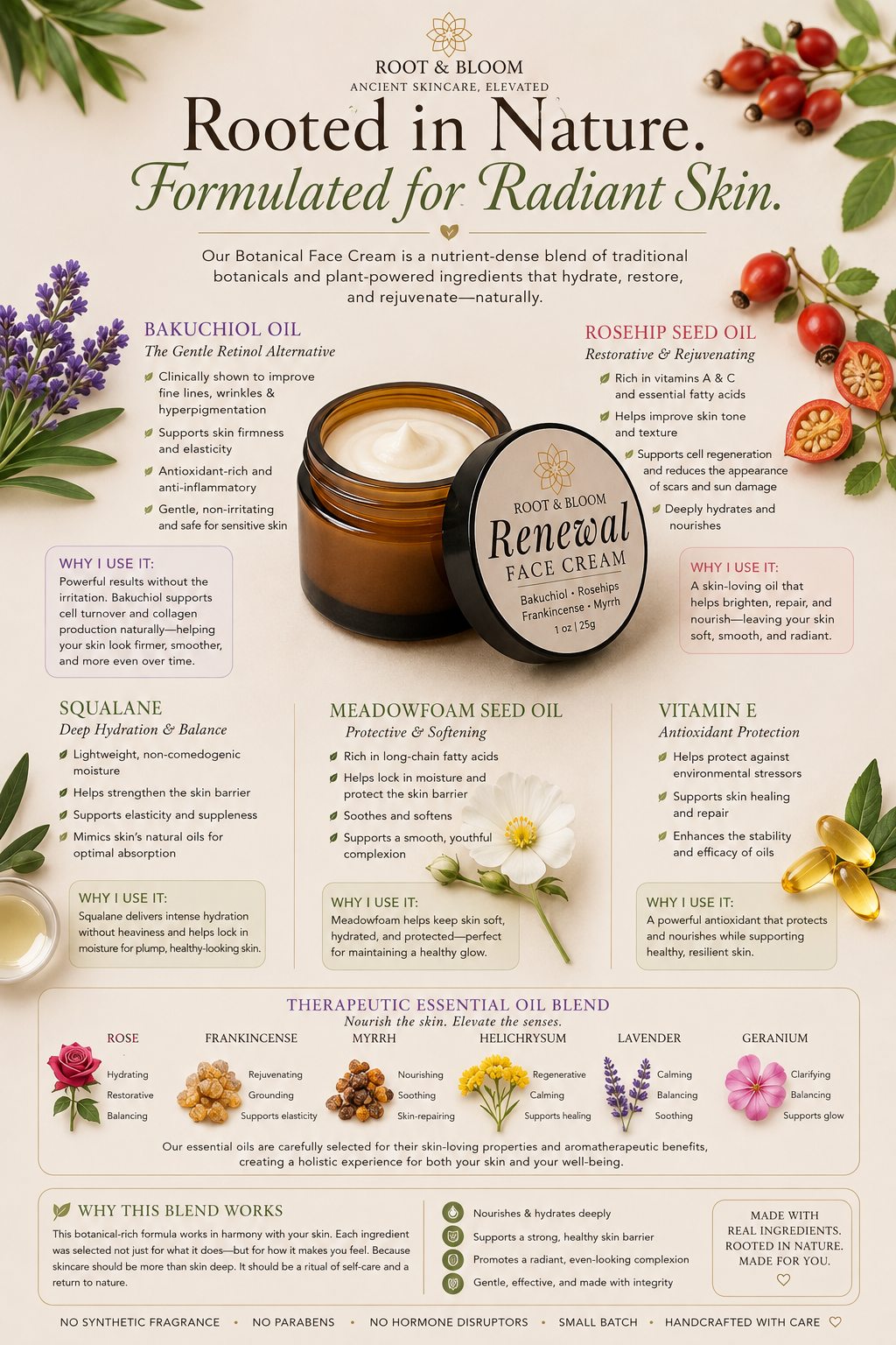 Renewal Tallow Face Cream with Bakuchiol & Frankincense